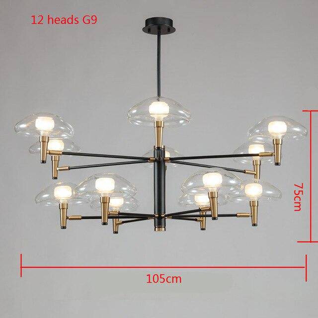 Lustre Design Noir & Doré en Verre Light | Marco Lucetti