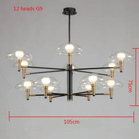 Lustre Design Noir & Doré en Verre Light | Marco Lucetti