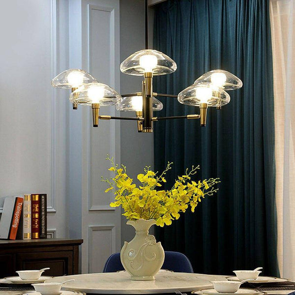 Lustre Design Noir & Doré en Verre Light | Marco Lucetti