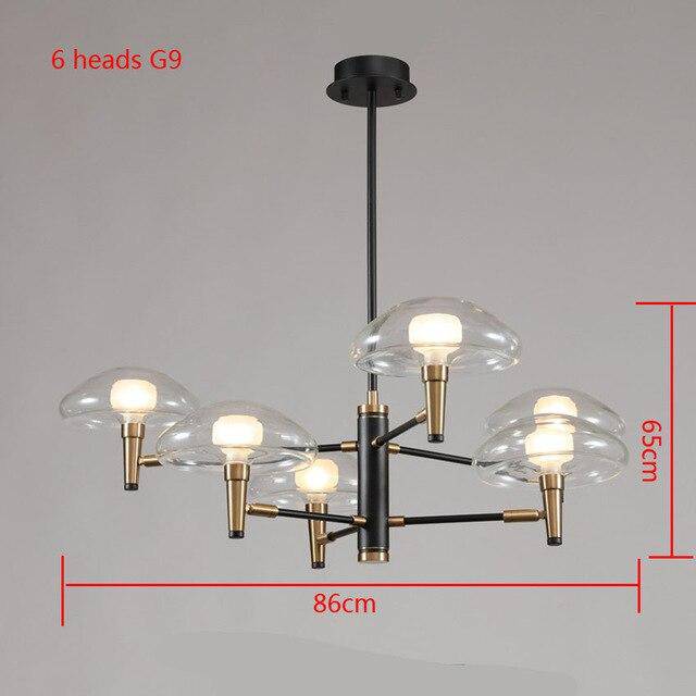 Lustre Design Noir & Doré en Verre Light | Marco Lucetti 6 lampes