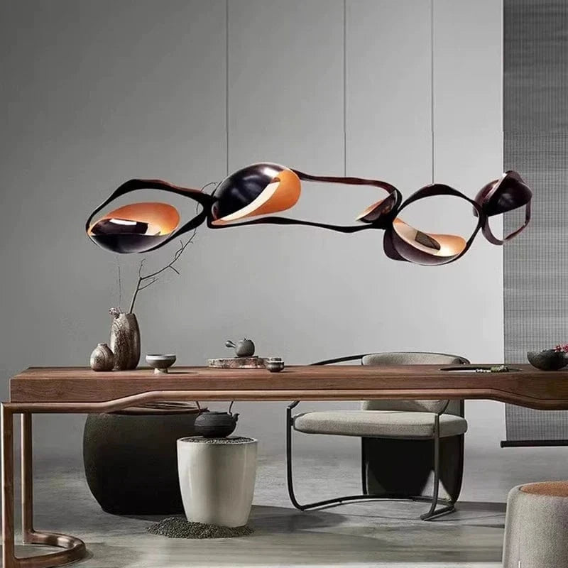 Lustre design noir et cuivre contemporain | Marco Lucetti