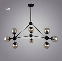 Lustre design noir Livewin | Marco Lucetti 10 lampes