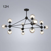 Lustre design noir Livewin | Marco Lucetti 12 lampes