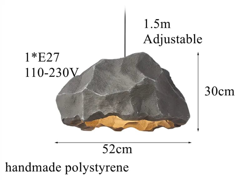 Lustre design nordique : lampe personnalisée en micro ciment façon roche, style japonais | Marco Lucetti