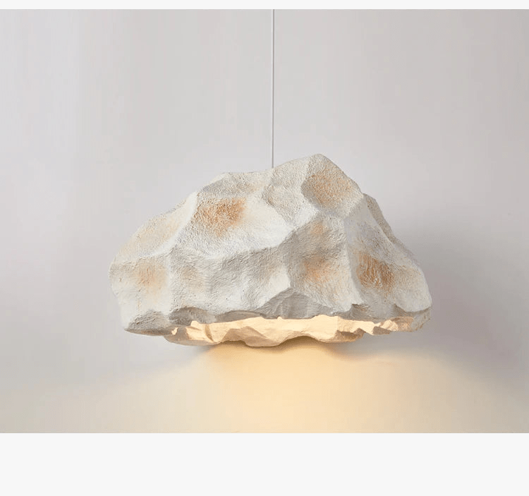 Lustre design nordique : lampe personnalisée en micro ciment façon roche, style japonais | Marco Lucetti