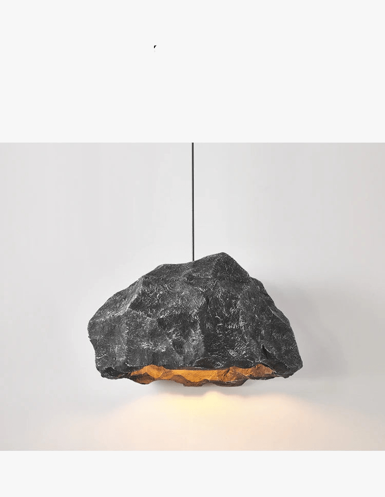 Lustre design nordique : lampe personnalisée en micro ciment façon roche, style japonais | Marco Lucetti
