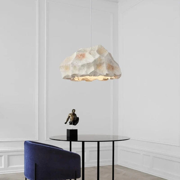 Lustre design nordique : lampe personnalisée en micro ciment façon roche, style japonais | Marco Lucetti