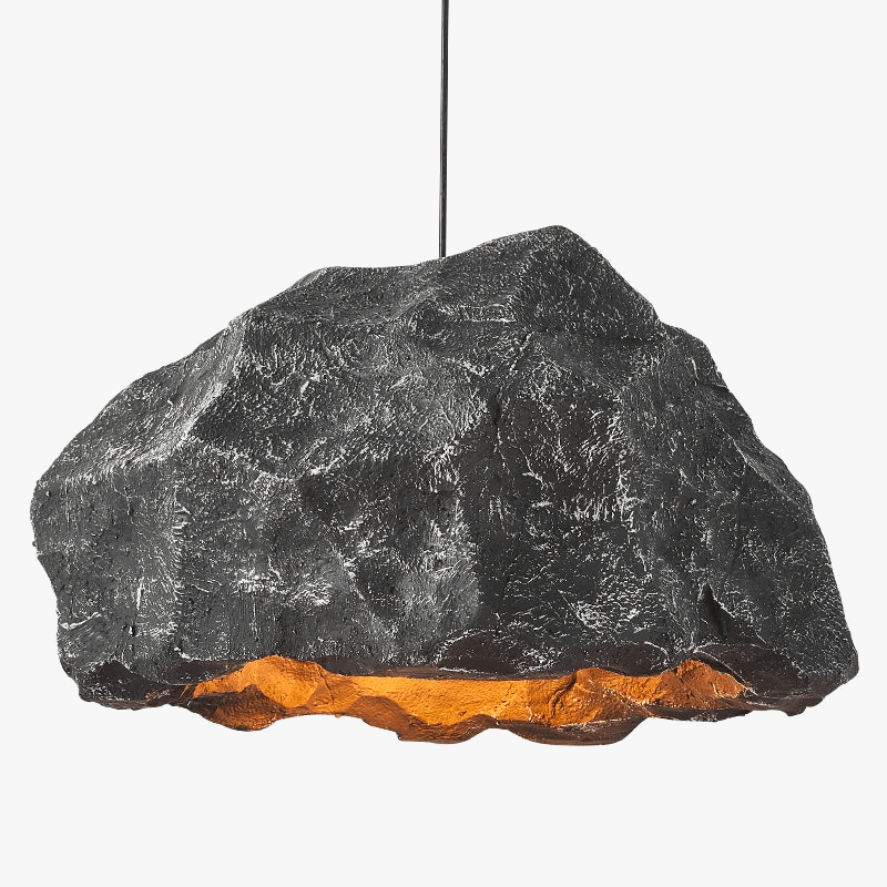 Lustre design nordique : lampe personnalisée en micro ciment façon roche, style japonais | Marco Lucetti