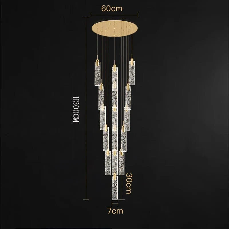 Lustre design Nordique - Suspensions dorées tombantes | Marco Lucetti 16 têtes / Blanc chaud