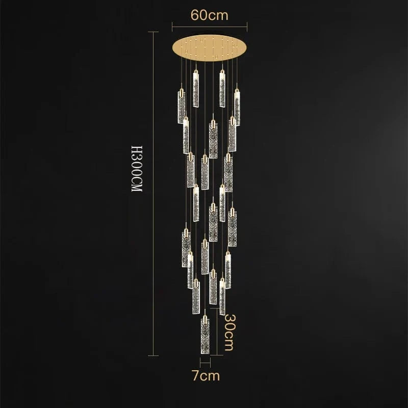 Lustre design Nordique - Suspensions dorées tombantes | Marco Lucetti 22 têtes / Blanc chaud