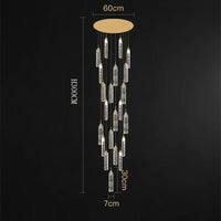 Lustre design Nordique - Suspensions dorées tombantes | Marco Lucetti 22 têtes / Blanc chaud