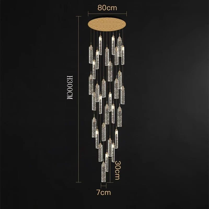 Lustre design Nordique - Suspensions dorées tombantes | Marco Lucetti 31 têtes / Blanc chaud