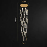 Lustre design Nordique - Suspensions dorées tombantes | Marco Lucetti 31 têtes / Blanc chaud