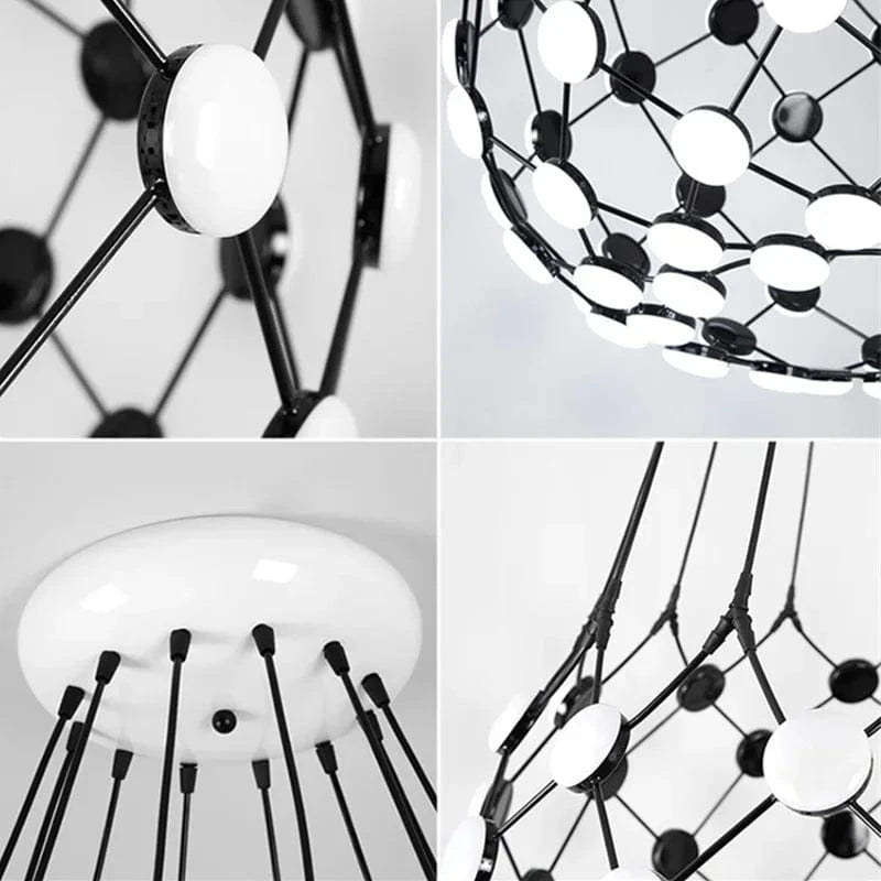Lustre design Postmoderne Créatif Noir Et Blanc - Édition Limitée Pièces D'échecs | Marco Lucetti