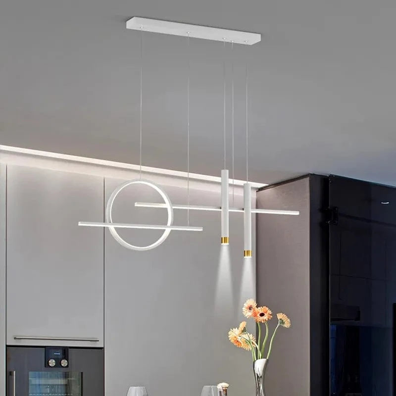 Lustre design pour illuminer votre intérieur | Marco Lucetti Blanc / Longueur 100cm / Blanc froid