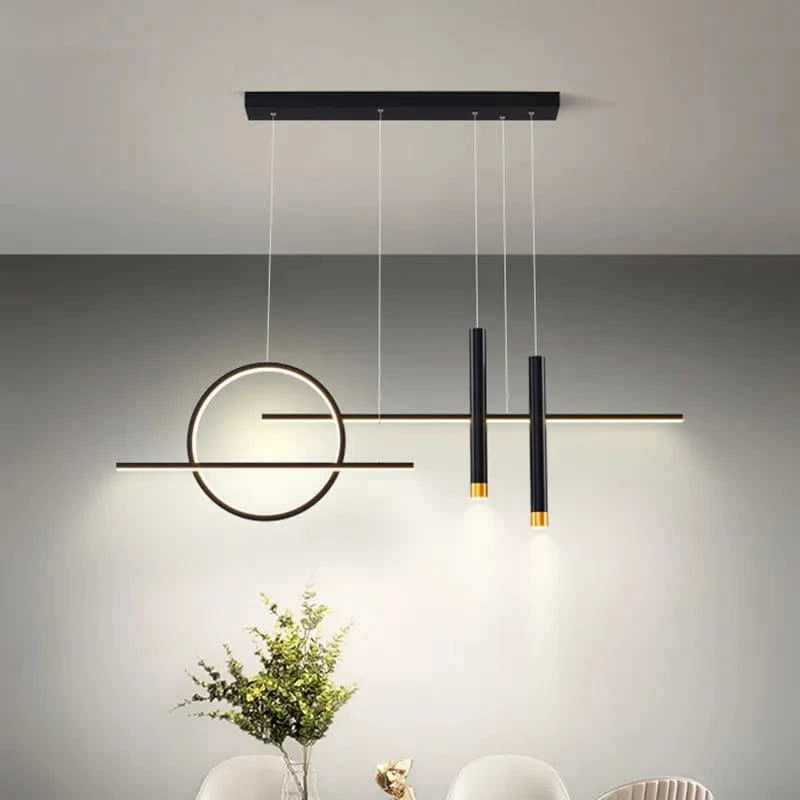Lustre design pour illuminer votre intérieur | Marco Lucetti Noir / Longueur 100cm / Blanc froid