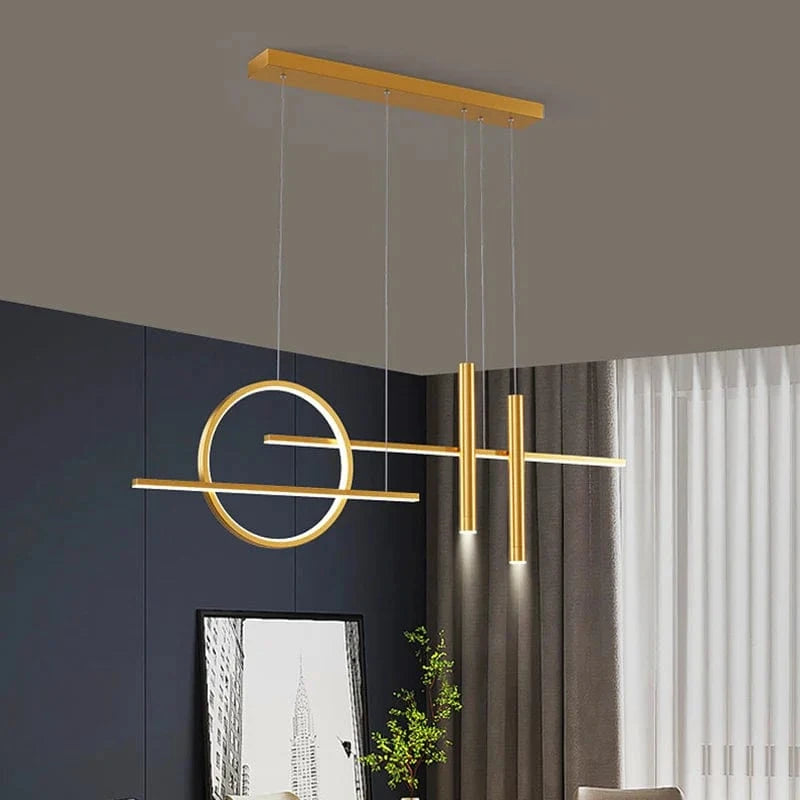 Lustre design pour illuminer votre intérieur | Marco Lucetti Or / Longueur 100cm / Blanc froid