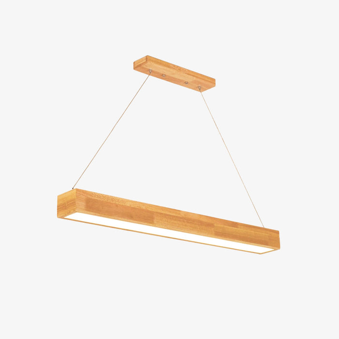 Lustre Rectangle Design en Bois avec LED.