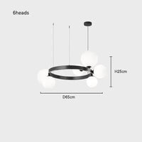 Lustre design rond - Collection Luxe Nordique, Mariage du Minimalisme Moderne | Marco Lucetti 6têtes-D65cm