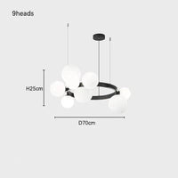 Lustre design rond - Collection Luxe Nordique, Mariage du Minimalisme Moderne | Marco Lucetti 9têtes-D70cm