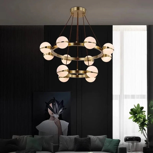 Lustre design rond illuminé par des boules LED | Marco Lucetti