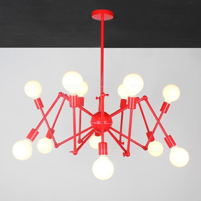 Lustre design Spike en métal à bras articulés ajustables | Marco Lucetti Rouge