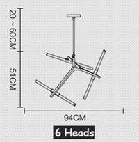 Lustre design "Tubes Arts" | Marco Lucetti 6 lampes / Noir