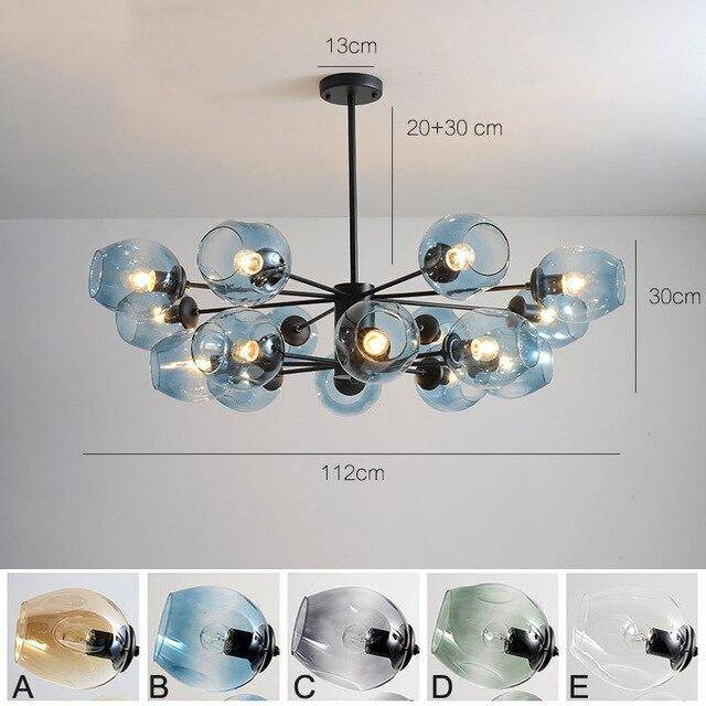 Lustre design "VerreBall". | Marco Lucetti Noir - 16 lampes / A