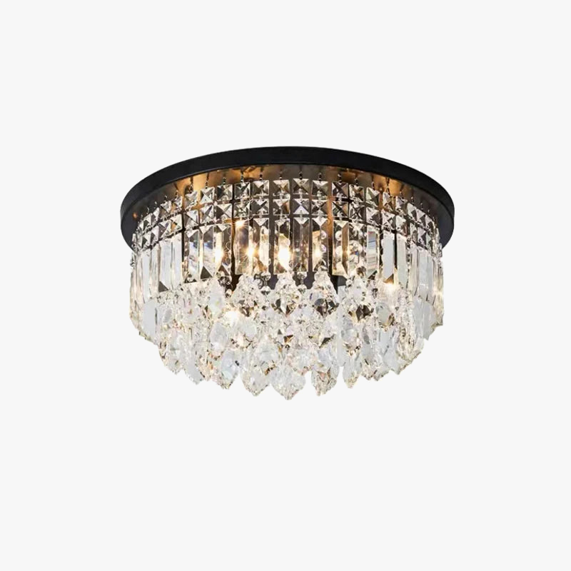 Lustre LED dimmable en cristal, style américain de luxe.