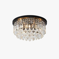 Lustre LED dimmable en cristal, style américain de luxe.