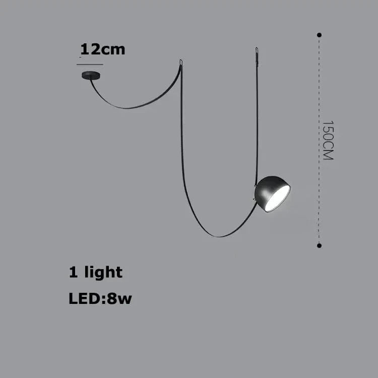 Lustre Dimmable LED Suspension - Éclairage Luminaire Intérieur de Haute Qualité | Marco Lucetti 1 lumière / Ceinture orange / Abat-jour 30cm | Lumière tricolore
