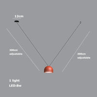 Lustre Dimmable LED Suspension - Éclairage Luminaire Intérieur de Haute Qualité | Marco Lucetti 1 lumière1 / Ceinture orange / Abat-jour 30cm | Lumière tricolore