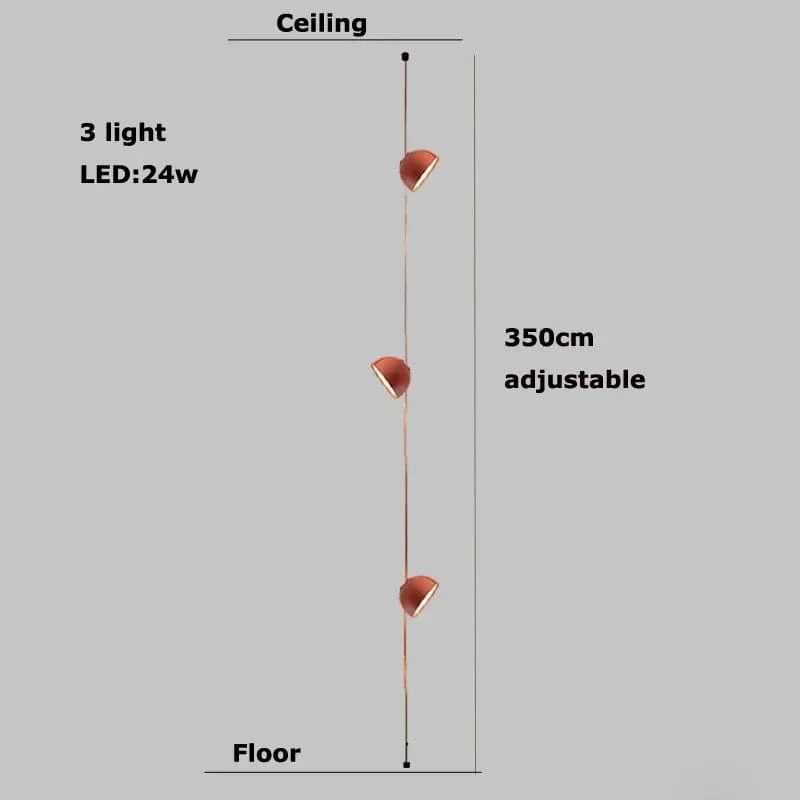 Lustre Dimmable LED Suspension - Éclairage Luminaire Intérieur de Haute Qualité | Marco Lucetti 3 lumières3 / Ceinture noire / Abat-jour 30cm | Lumière tricolore