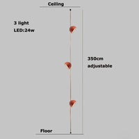 Lustre Dimmable LED Suspension - Éclairage Luminaire Intérieur de Haute Qualité | Marco Lucetti 3 lumières3 / Ceinture noire / Abat-jour 30cm | Lumière tricolore