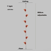 Lustre Dimmable LED Suspension - Éclairage Luminaire Intérieur de Haute Qualité | Marco Lucetti 7 lumière / Ceinture orange / Abat-jour 30cm | Lumière tricolore