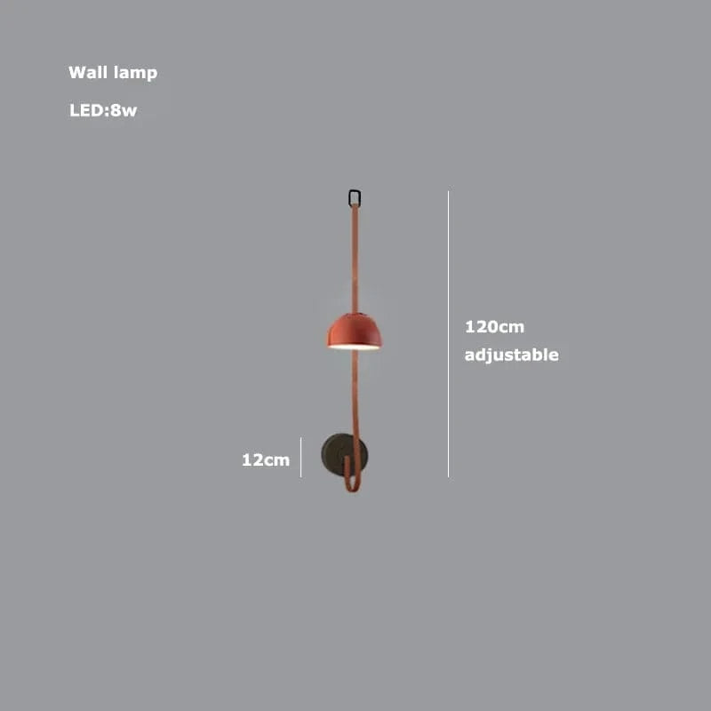 Lustre Dimmable LED Suspension - Éclairage Luminaire Intérieur de Haute Qualité | Marco Lucetti Applique 1 lumière / Ceinture orange / Abat-jour 30cm | Lumière tricolore