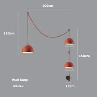 Lustre Dimmable LED Suspension - Éclairage Luminaire Intérieur de Haute Qualité | Marco Lucetti Applique 3 lumières B / Ceinture orange / Abat-jour 30cm | Lumière tricolore