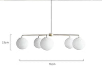 Lustre Danois Doré en Boule de Verre