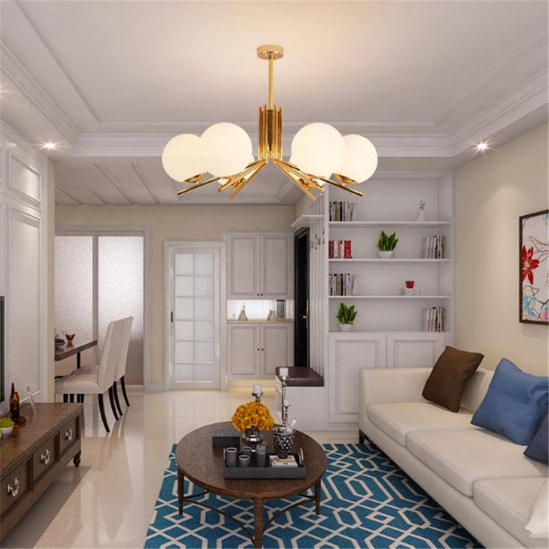 Lustre doré à boules LED | Marco Lucetti