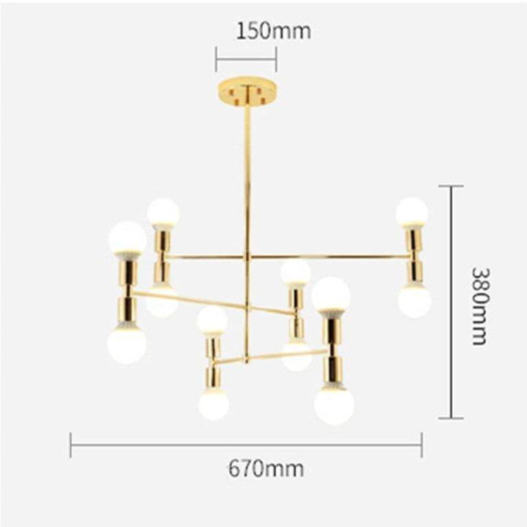 Lustre Doré Design en Métal | Marco Lucetti