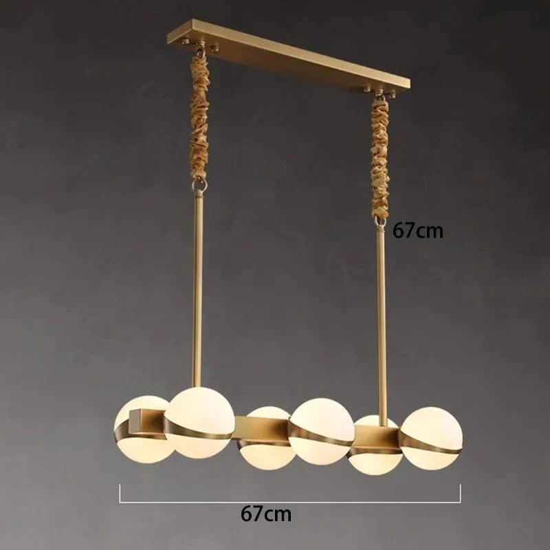 Lustre doré LED pour un intérieur moderne | Marco Lucetti 6 têtes / Blanc froid