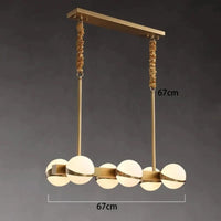 Lustre doré LED pour un intérieur moderne | Marco Lucetti 6 têtes / Blanc froid