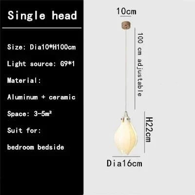 Lustre Duplex LED Magnolia en Céramique pour Hôtel et Villa | Marco Lucetti 1 tête / Blanc chaud