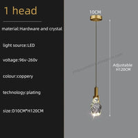 Lustre Duplex Loft Escalier en Colimaçon Moderne Créatif Villa Salon Cristal Premium | Marco Lucetti 1 tête / Lumière chaude