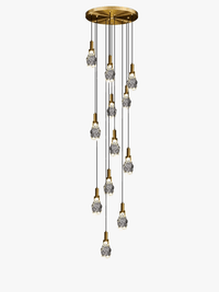 Lustre Duplex Loft Escalier en Colimaçon Moderne Créatif Villa Salon Cristal Premium | Marco Lucetti