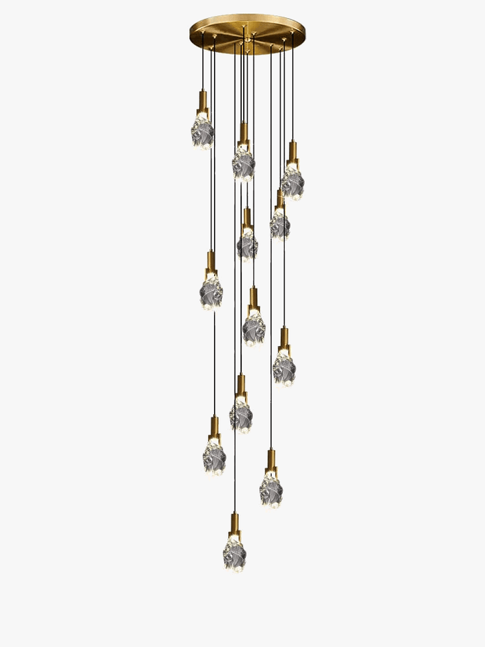 Lustre Duplex Loft Escalier en Colimaçon Moderne Créatif Villa Salon Cristal Premium | Marco Lucetti