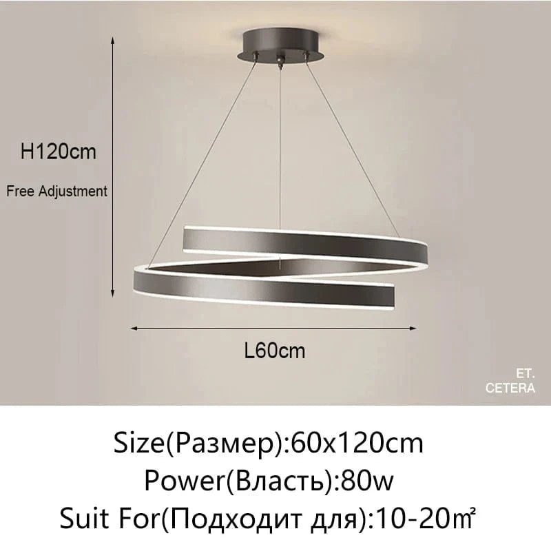 Lustre Élégant Noir/Blanc pour Salon, Salle à Manger et Cuisine - Éclairage Déco Intérieure | Marco Lucetti 60CM Noir / Lumière froide