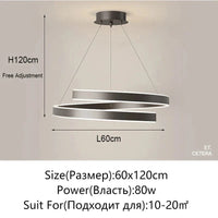 Lustre Élégant Noir/Blanc pour Salon, Salle à Manger et Cuisine - Éclairage Déco Intérieure | Marco Lucetti 60CM Noir / Lumière froide