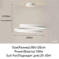 Lustre Élégant Noir/Blanc pour Salon, Salle à Manger et Cuisine - Éclairage Déco Intérieure | Marco Lucetti 80CM Blanc / Lumière froide