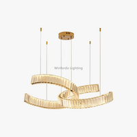 Lustre Cristal Postmoderne en Acier Inoxydable